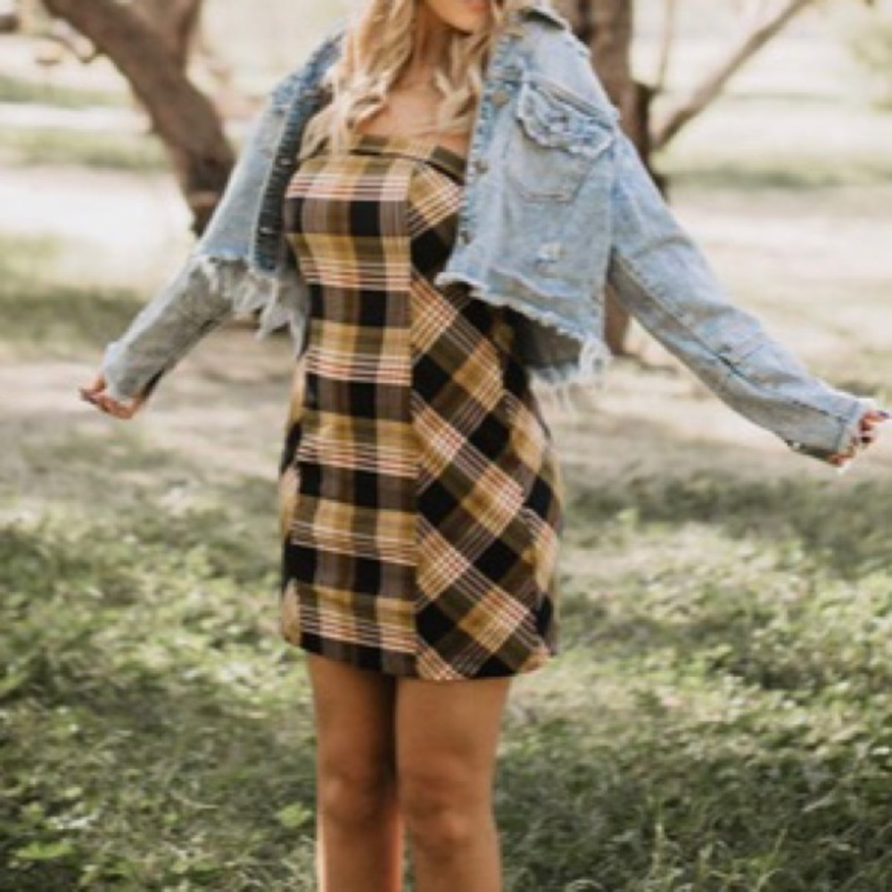 Black and yellow plaid Urban Outfitters Dress